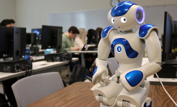 A robot in a classroom